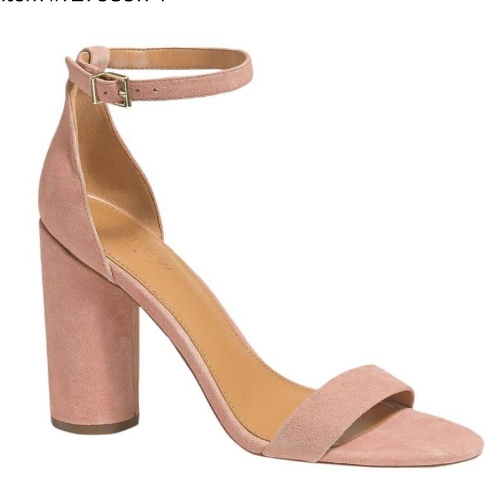 J.Crew NWOT Faded Guava Suede Block Heel Sandals